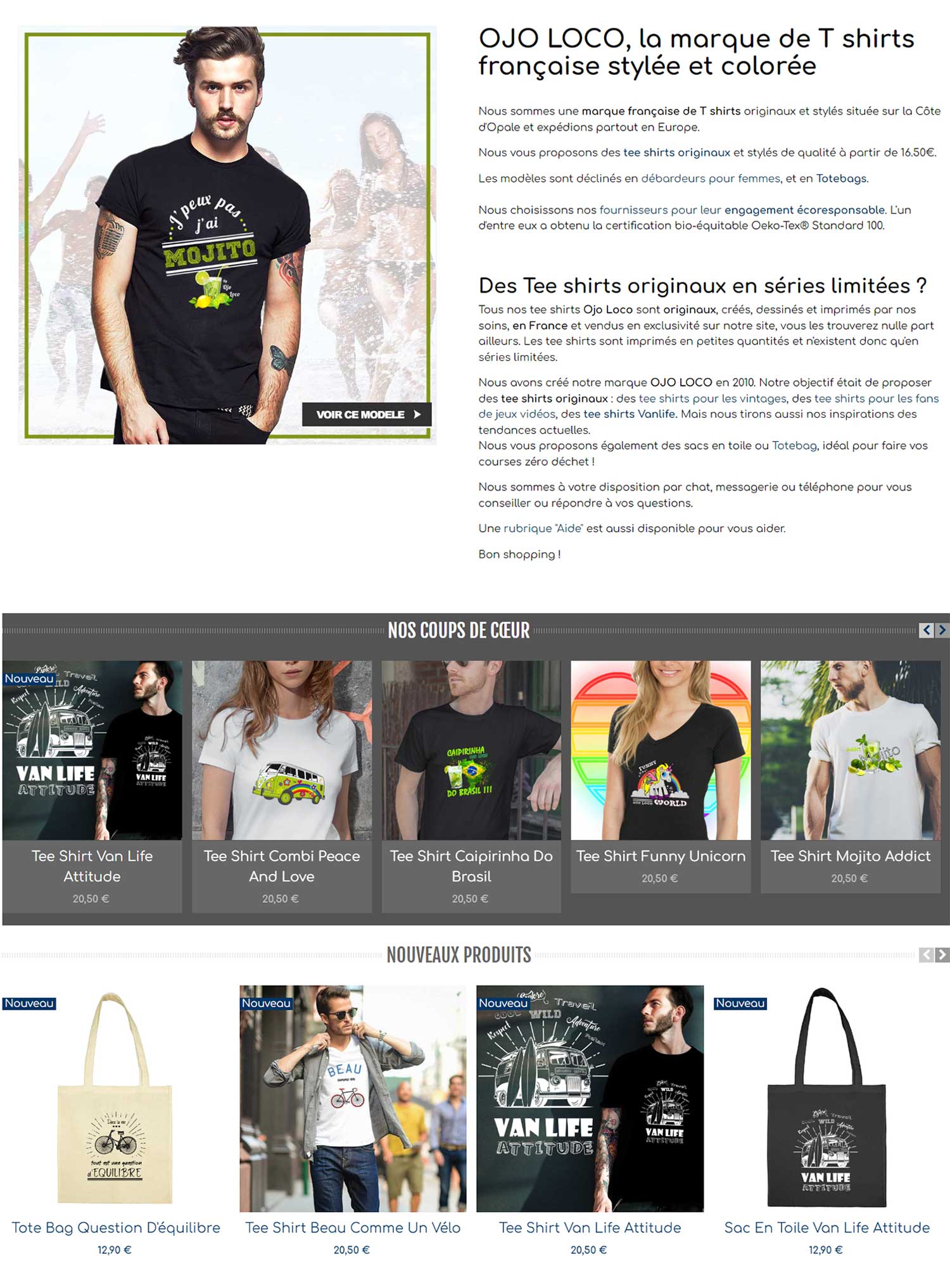 Création site Ecommerce pour une marque de T shirts