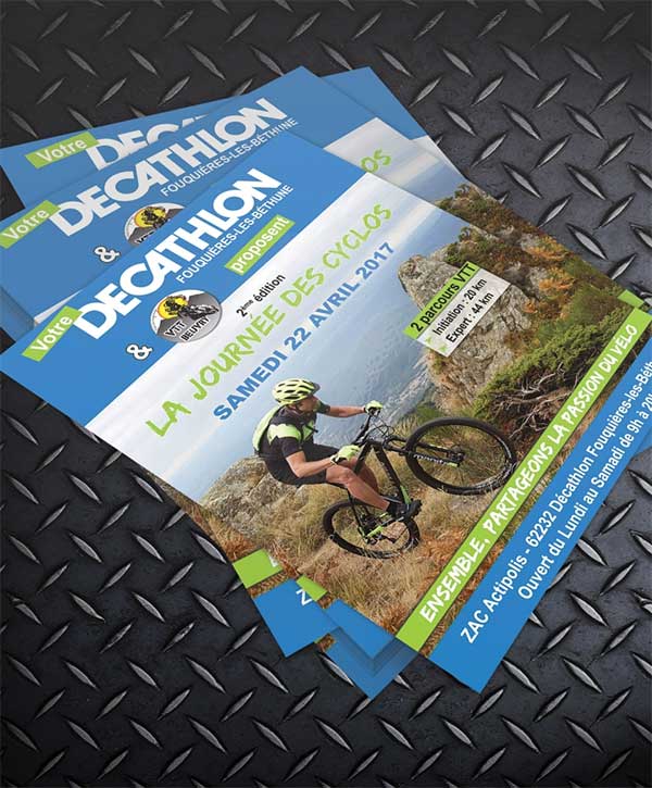 Création de flyer pour Décathlon - Agence de communication Décathlon