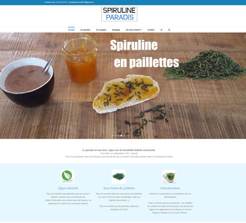 site boutique de spiruline www.spirulineparadis.fr