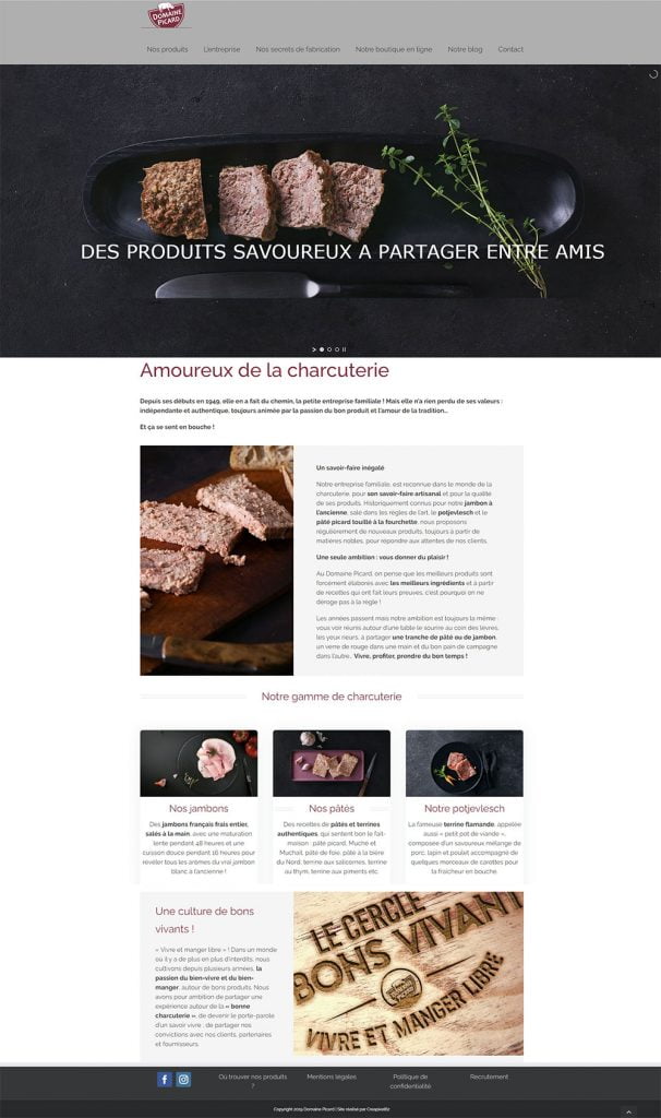 Création de site internet boucher traiteur à Amiens