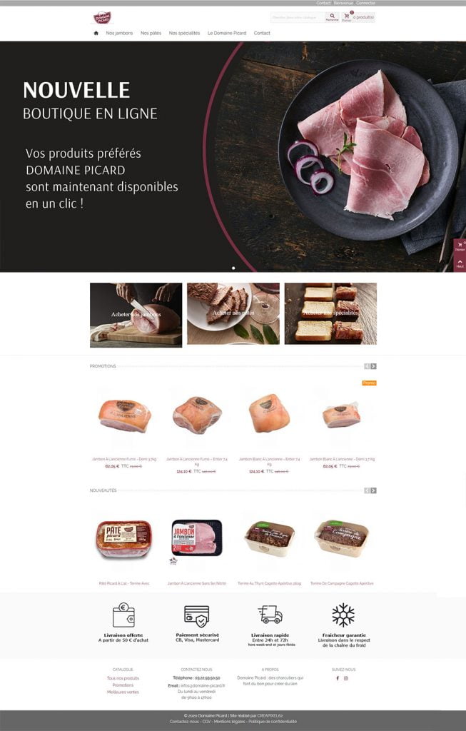 Création boutique ecommerce boucher traiteur à Amiens