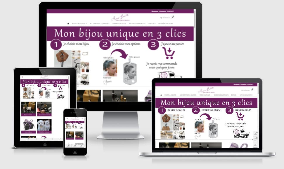 Création de site E-commerce cadeaux et bijoux personnalisés