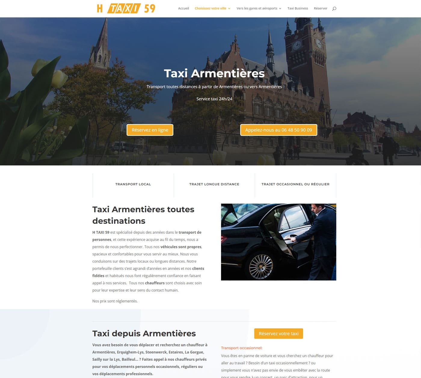 Création site Taxi VTC au Touquet