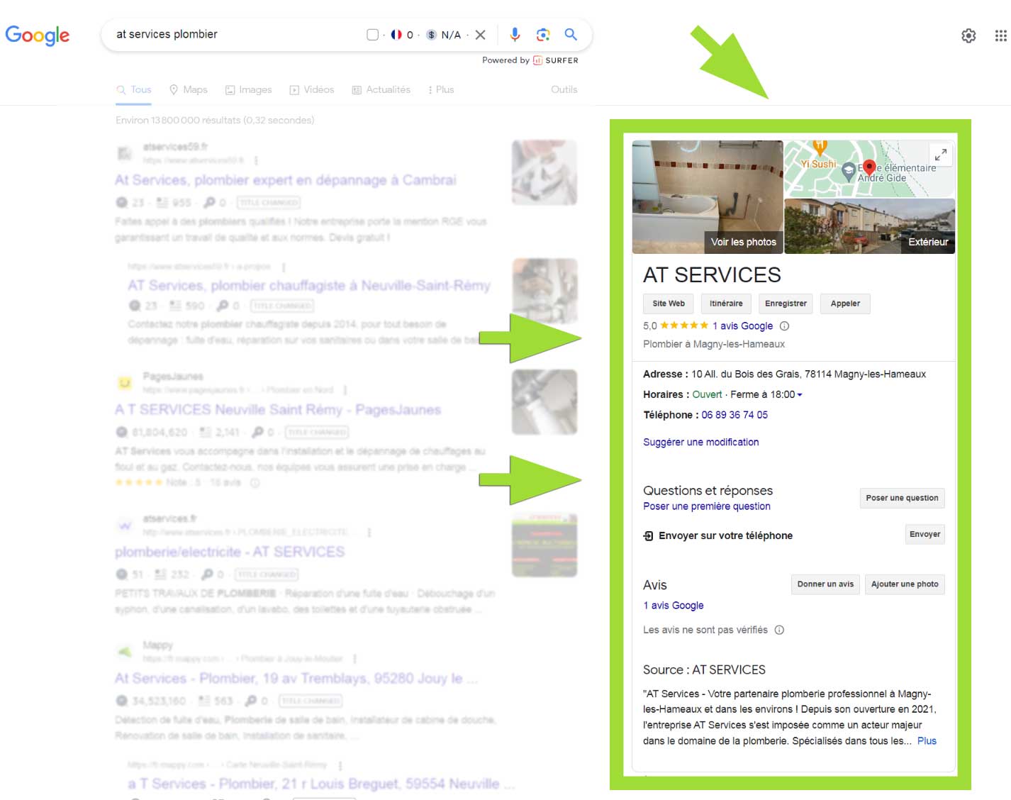 Création et optimisation d'une fiche d'établissement Google My Business pour un plombier